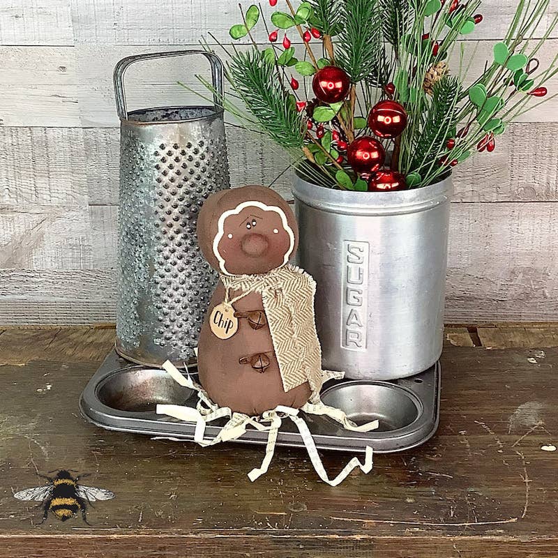 Honey and Me Christmas Chip the Gingerbread Man 6 1/2" - The Primitive Pineapple Collection