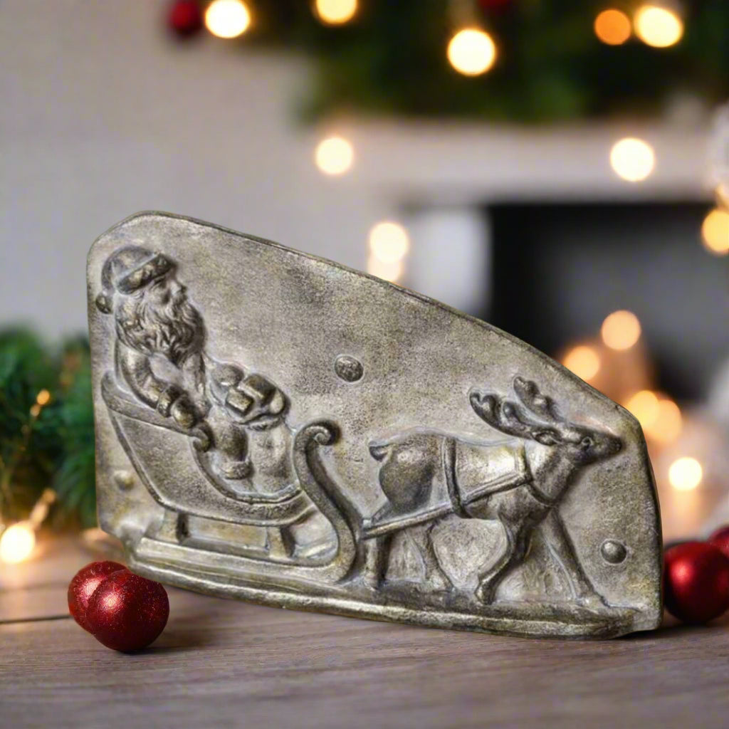 Primitive Country Christmas Resin Decorative Santa and Sleigh Table top Mold - The Primitive Pineapple Collection