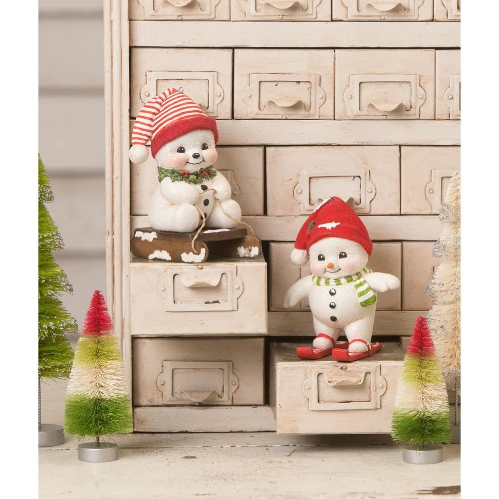 Bethany Lowe Christmas Skiing Snowman TJ2336 - The Primitive Pineapple Collection