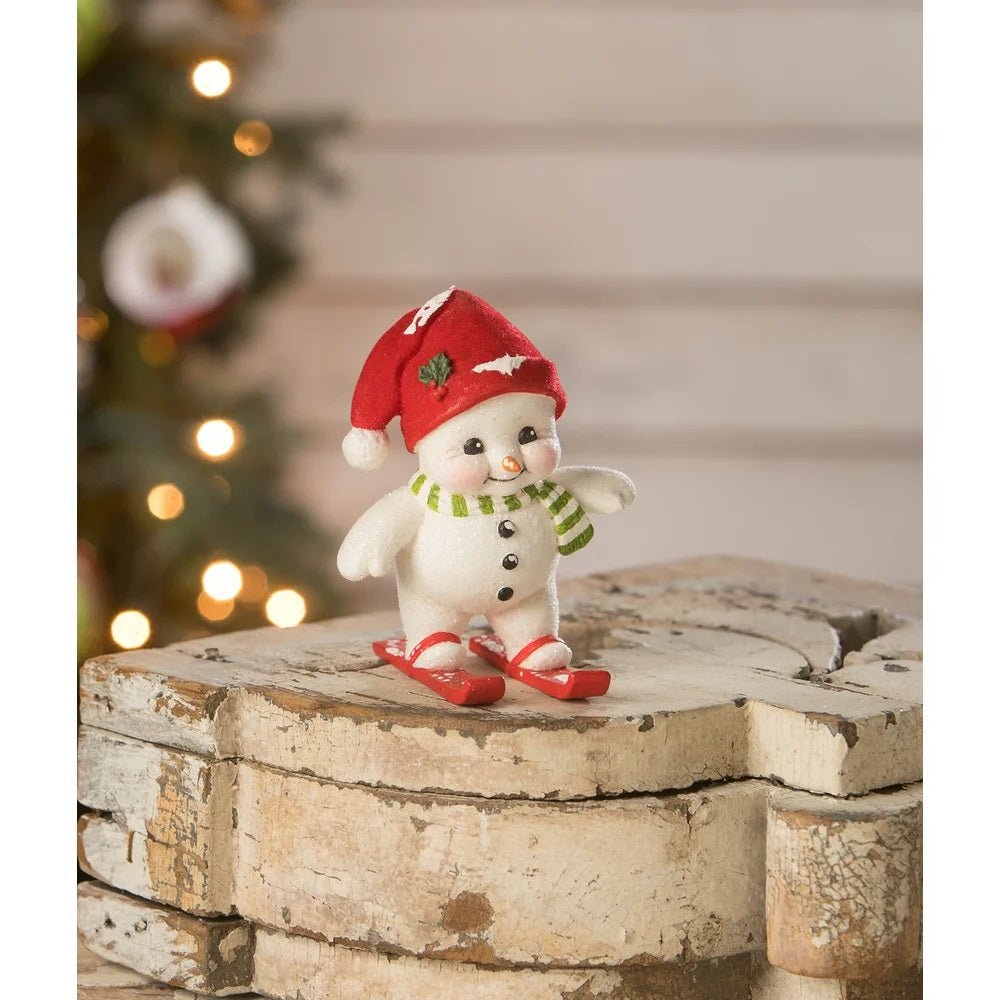 Bethany Lowe Christmas Skiing Snowman TJ2336 - The Primitive Pineapple Collection