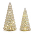 Christmas Retro Look 2 pc Silver/Gold Glass LED Trees w/ Timer - The Primitive Pineapple Collection