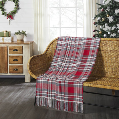 Primitive Christmas Gregor Plaid Woven Throw 50x60 - The Primitive Pineapple Collection