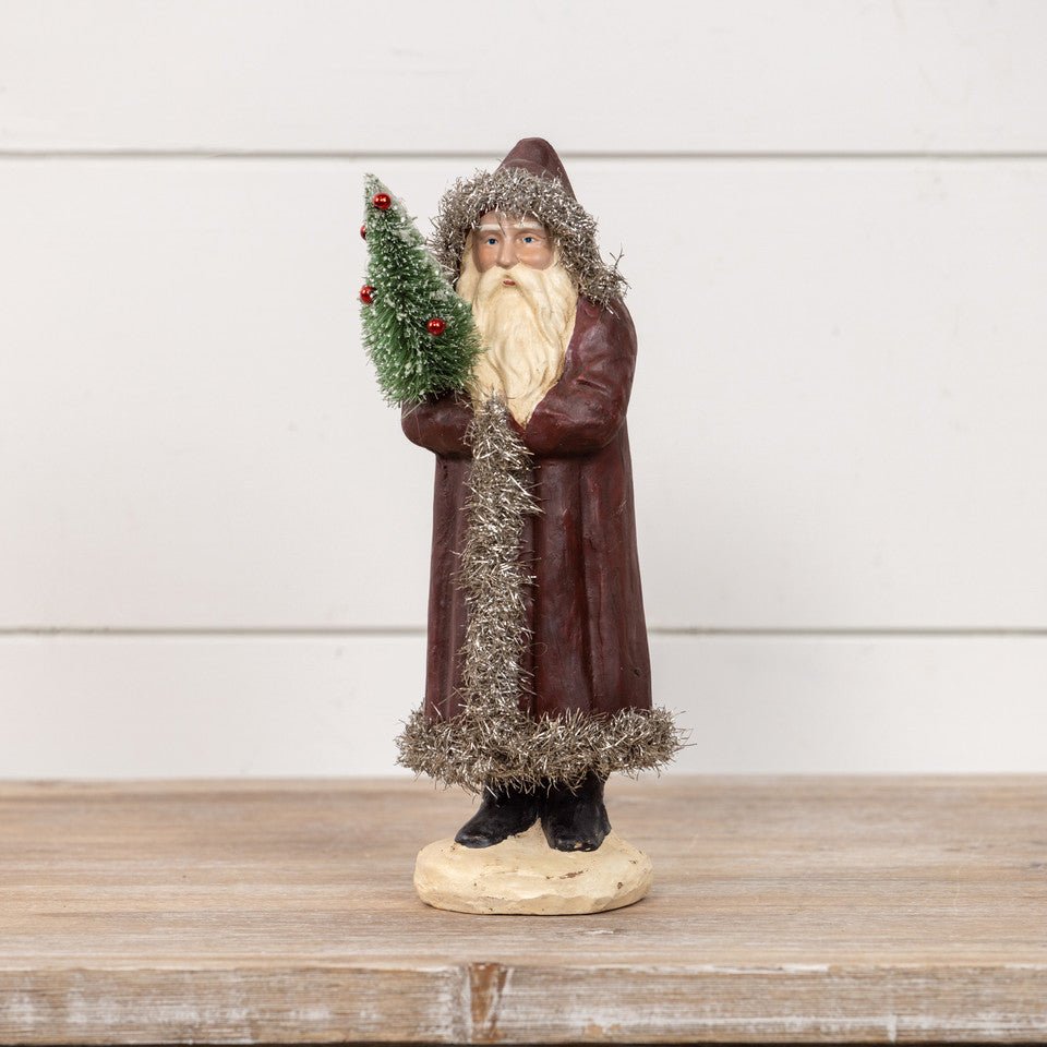 Primitive Christmas 10&quot; Belsnickle Vintage Santa Claus Bottle Brush Tree - The Primitive Pineapple Collection