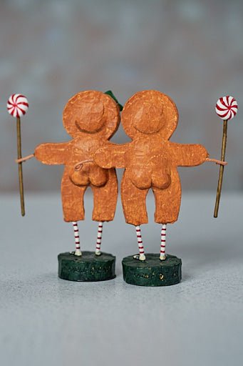 ESC and Company Christmas 2pc Gingerbread Boy and Girl Figurine Lori Mitchell - The Primitive Pineapple Collection