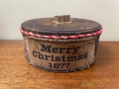 Primitive Handcrafted Colonial Merry Christmas 1877 Tin - The Primitive Pineapple Collection