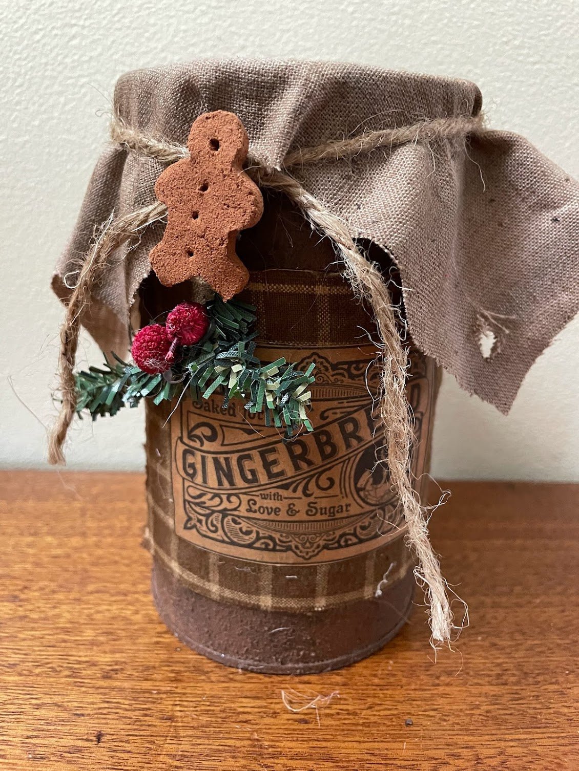 Primitive Handcrafted Colonial Christmas Love and Sugar Gingerbread Tin - The Primitive Pineapple Collection