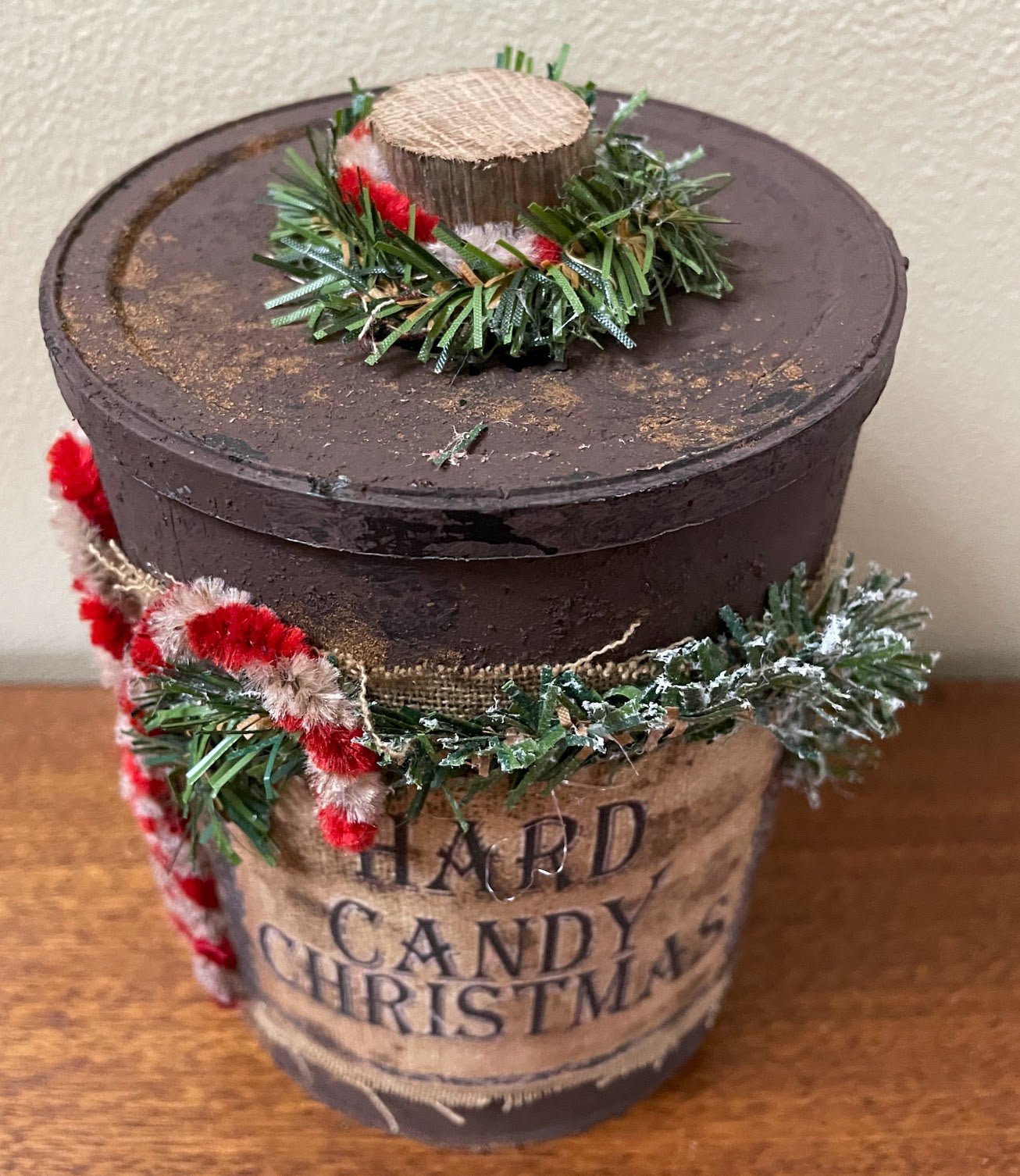 Primitive Handcrafted Colonial Hard Candy Christmas Tin - The Primitive Pineapple Collection