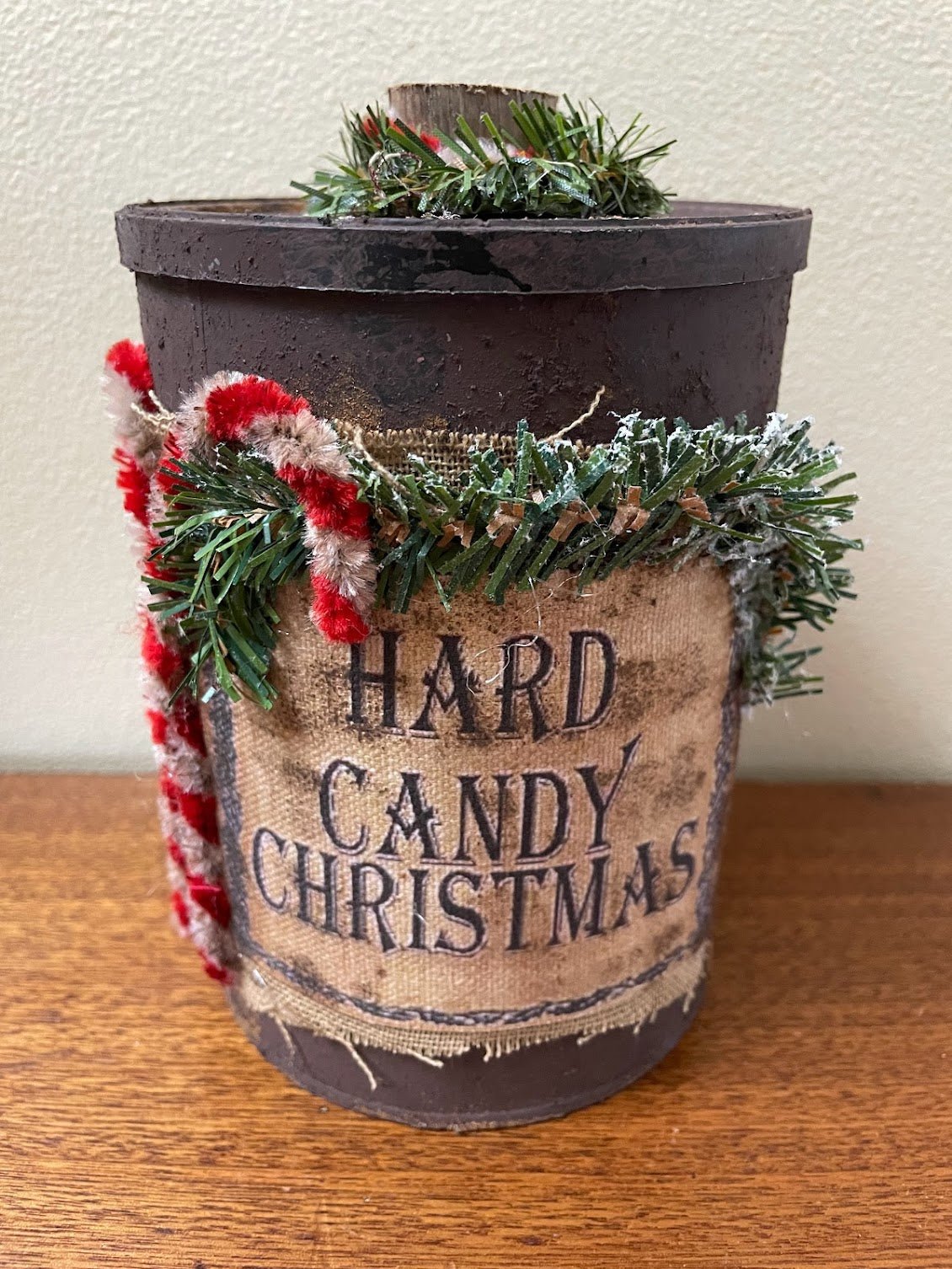 Primitive Handcrafted Colonial Hard Candy Christmas Tin - The Primitive Pineapple Collection