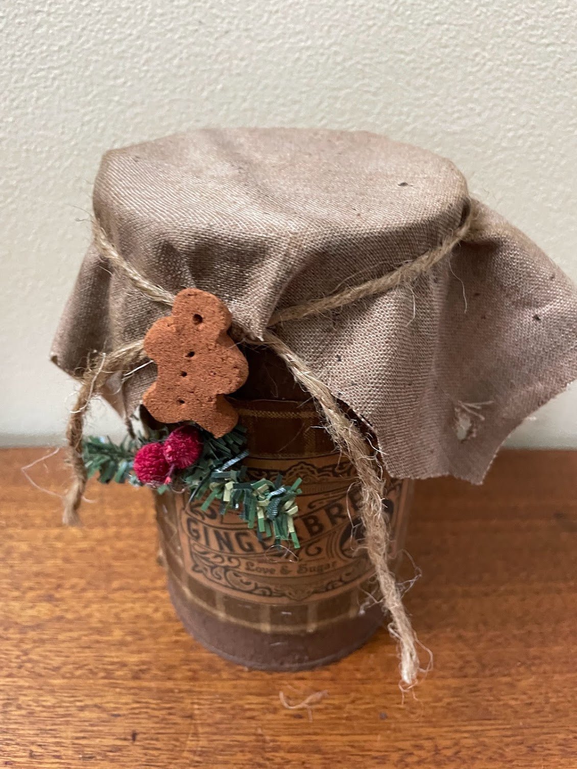 Primitive Handcrafted Colonial Christmas Love and Sugar Gingerbread Tin - The Primitive Pineapple Collection