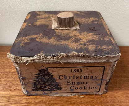 Primitive Handcrafted Colonial 1895 Christmas Sugar Cookies Tin - The Primitive Pineapple Collection