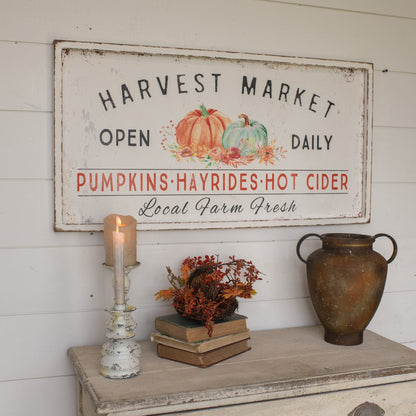 Ragon House Autumn Harvest Market Open Daily Pumpkins Sign 36” - The Primitive Pineapple Collection