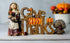Farmhouse/Country Fall Pilgrim Give Thanks or Happy Harvest Tabletop Sign 3” x 4" - The Primitive Pineapple Collection