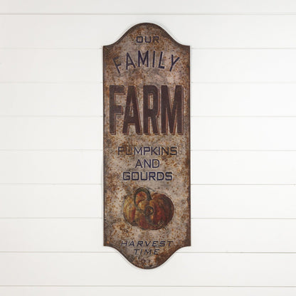 Ragon House Autumn Harvest Metal Distressed Our Family Farm Sign 48” - The Primitive Pineapple Collection