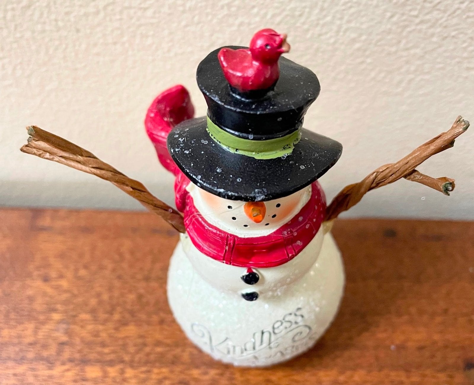 Christmas Blossom Bucket Kindness warms the Heart Snowman Figurine Retired - The Primitive Pineapple Collection
