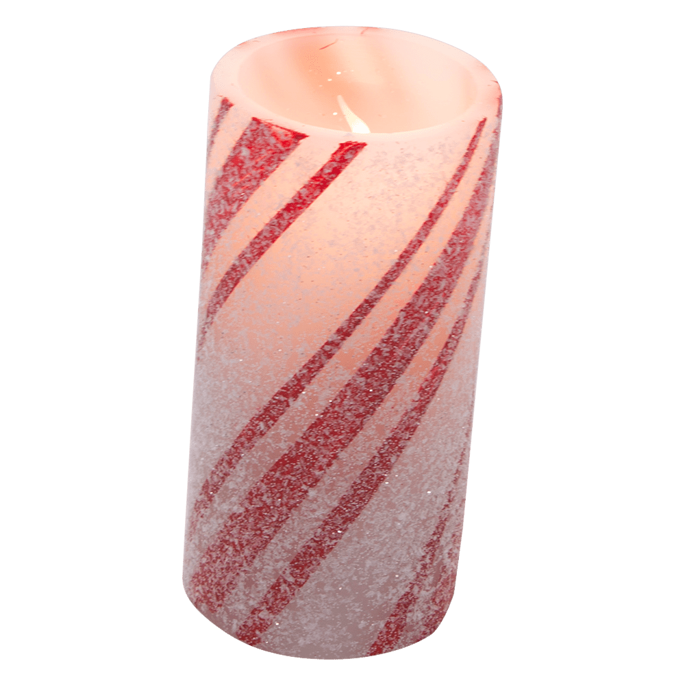 Primitive Christmas Multi-Stripe Candy Cane Timer Pillar 2&quot; x 4&quot; - The Primitive Pineapple Collection