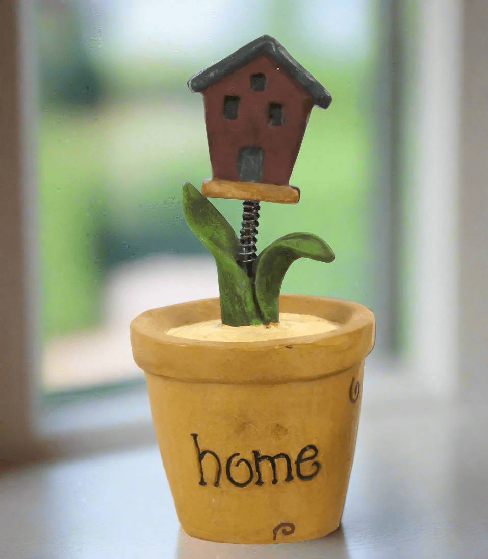Primitive Country 4.5" Home Saltbox House Flower Pot Shelf Sitter Folk Art - The Primitive Pineapple Collection