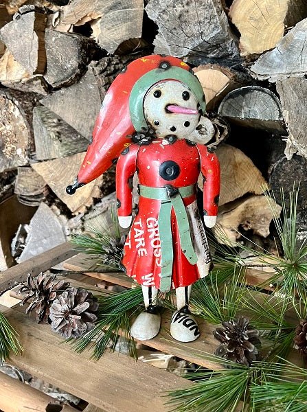 Primitive Christmas 10.75&quot; Recycled Elsa Metal Snow Woman Figurine - The Primitive Pineapple Collection