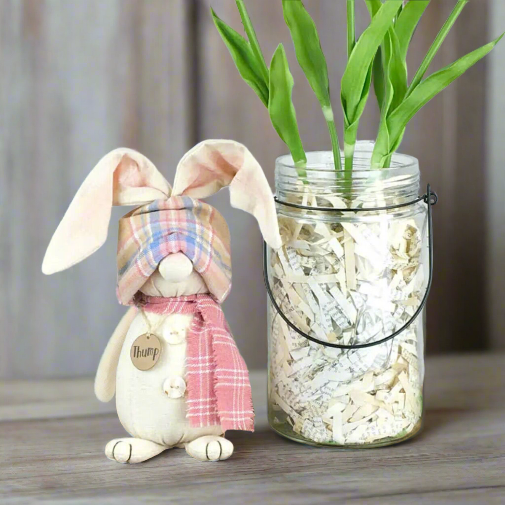 Primitive Easter Honey and Me Thump 6.5&quot; Rabbit Farmhouse - The Primitive Pineapple Collection