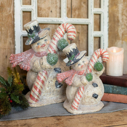Primitive Christmas Ragon House 14” Retro Look Candy Cane Snowman - The Primitive Pineapple Collection