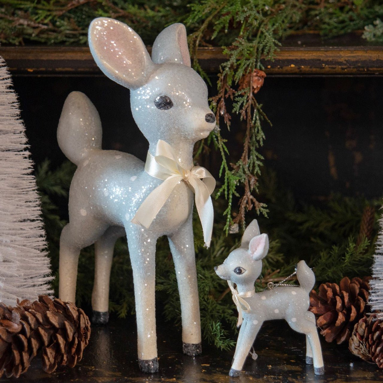 Christmas Ragon House 9.75 Retro Blue Reindeer Vintage Look Figurine - The Primitive Pineapple Collection