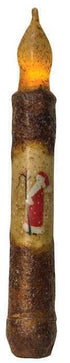 Primitive Country Burnt Mustard 6" Timer Santa Taper Christmas - The Primitive Pineapple Collection