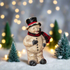 Primitive Ragon House Christmas Folk art 8.5" Face Snowman Pipe Scarf Top Hat - The Primitive Pineapple Collection