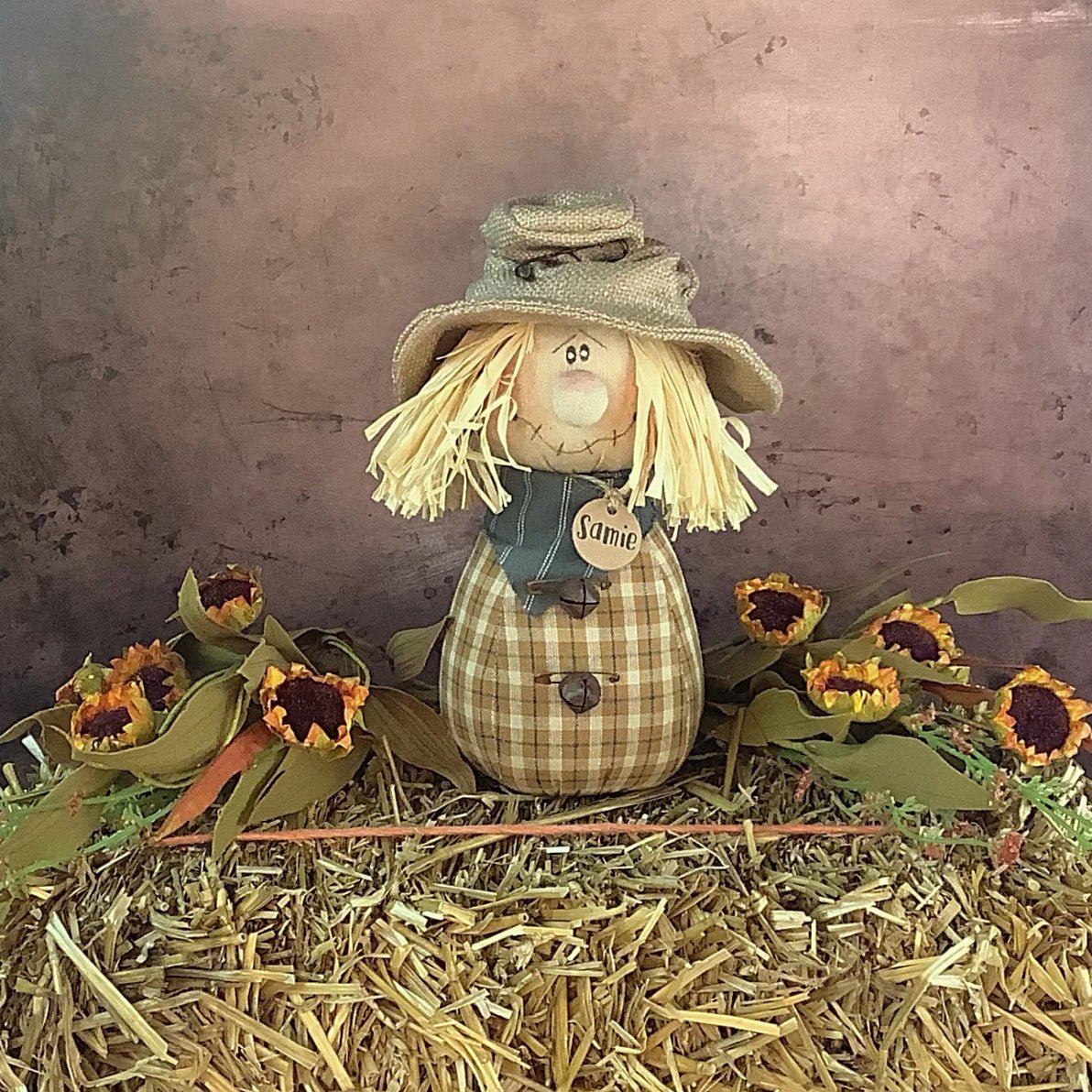 Honey and Me Halloween Samie the Goofy Scarecrow Doll - The Primitive Pineapple Collection