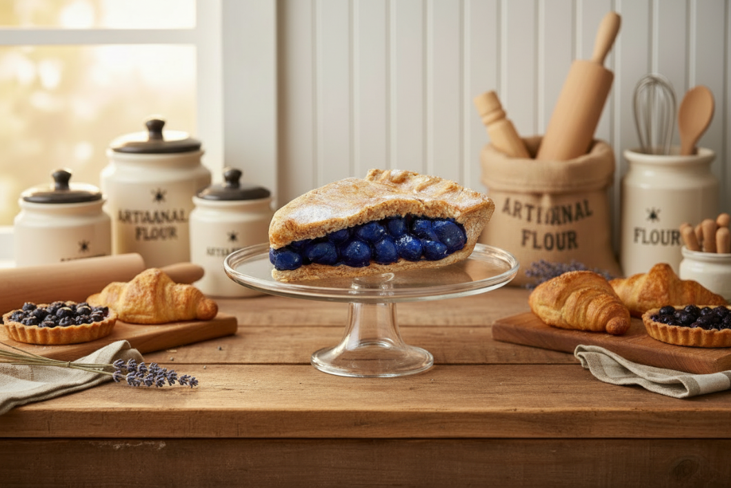 Primitive Farmhouse Handcrafted Faux Blueberry Pie Slice - The Primitive Pineapple Collection