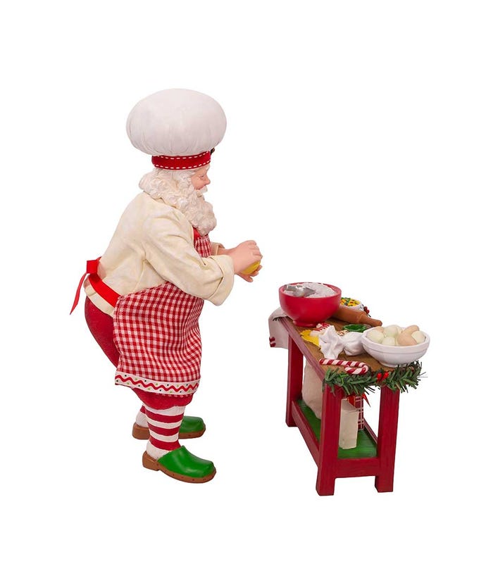 Kurt Adler Christmas 10.5&quot; Fabriché™ Baking Santa, 2 Piece Set - The Primitive Pineapple Collection