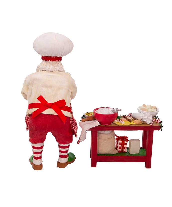 Kurt Adler Christmas 10.5&quot; Fabriché™ Baking Santa, 2 Piece Set - The Primitive Pineapple Collection