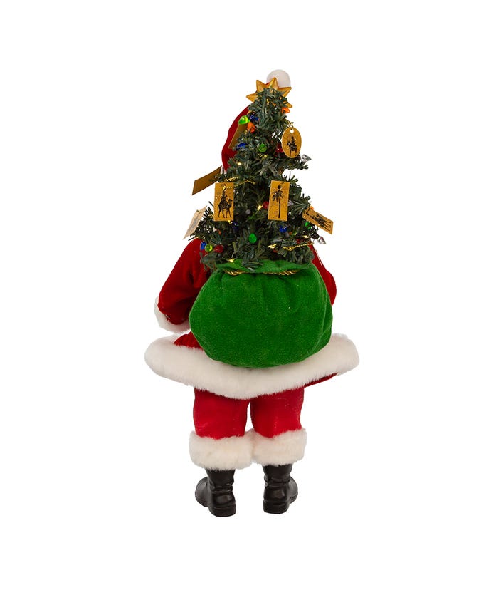 Kurt Adler Christmas 13&quot; Fabriché™ Battery Operated LED Santa w/ Nativity Set - The Primitive Pineapple Collection