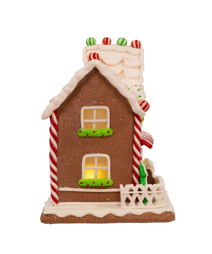 Kurt Adler Christmas 9&quot; Battery Light Up 2 Floor Gingerbread House - The Primitive Pineapple Collection