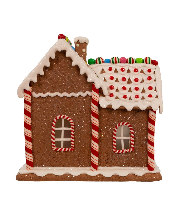 Kurt Adler Christmas 9&quot; Battery Operated LED Gingerbread House Timer - The Primitive Pineapple Collection