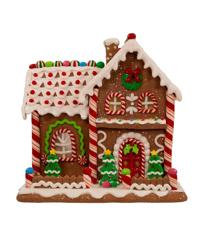 Kurt Adler Christmas 9&quot; Battery Operated LED Gingerbread House Timer - The Primitive Pineapple Collection