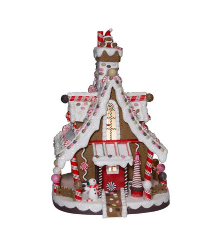 Kurt Adler Christmas 12&quot; Lighted Christmas Gingerbread House - The Primitive Pineapple Collection