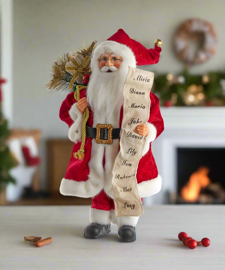 Kurt Adler Christmas 17.25&quot; KSA Kringles Traditional Santa With List - The Primitive Pineapple Collection