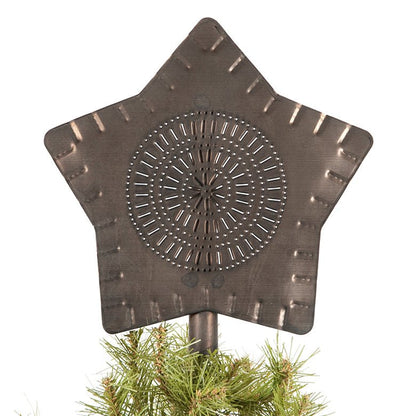 Primitive Country Punched Tin Large Christmas Tree Star Topper USA - The Primitive Pineapple Collection