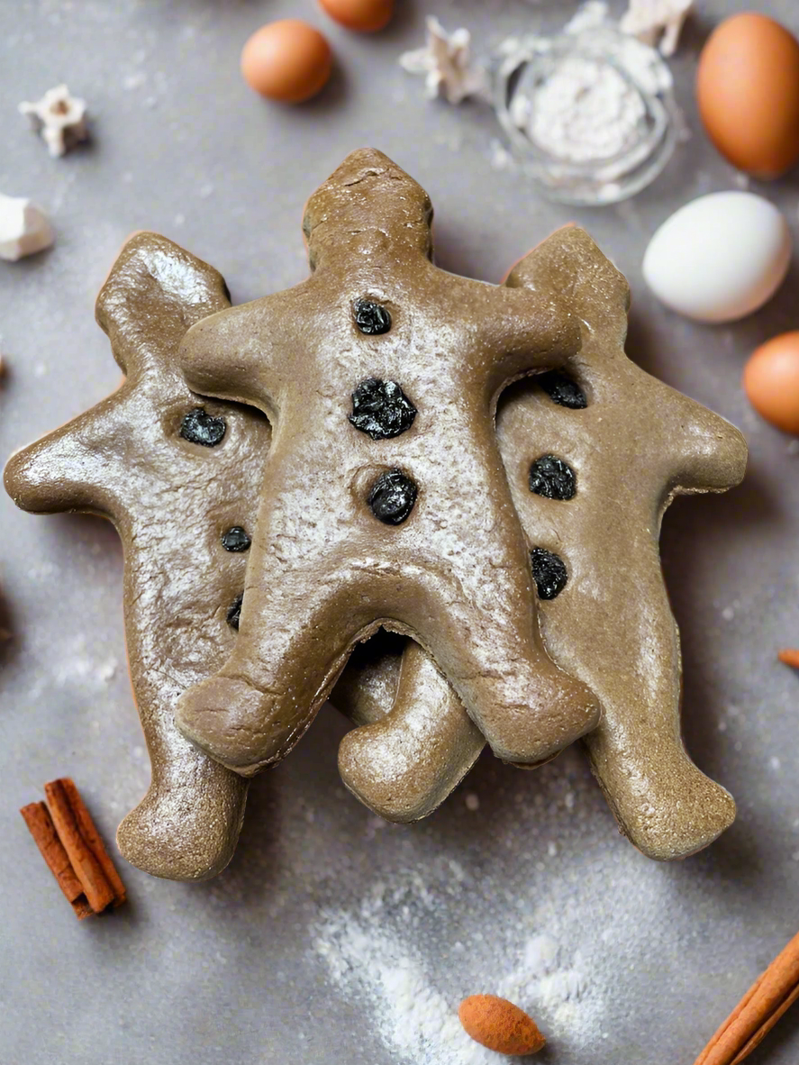 Primitive Farmhouse Vintage look 3pc Gingerbread Men Cookies w/ Raisins Christmas - The Primitive Pineapple Collection