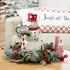 Christmas Jolly Snowman Figurine w/ Candy Cane Sign 18" - The Primitive Pineapple Collection