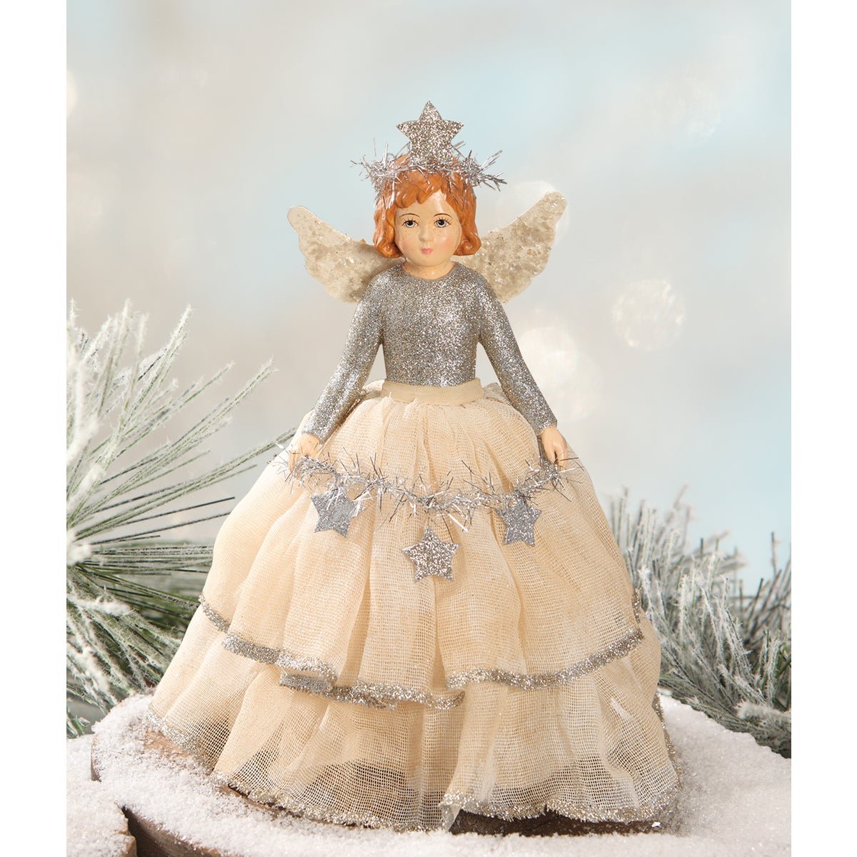 Bethany Lowe Christmas Tree Flea Market Angel Tree Topper - The Primitive Pineapple Collection