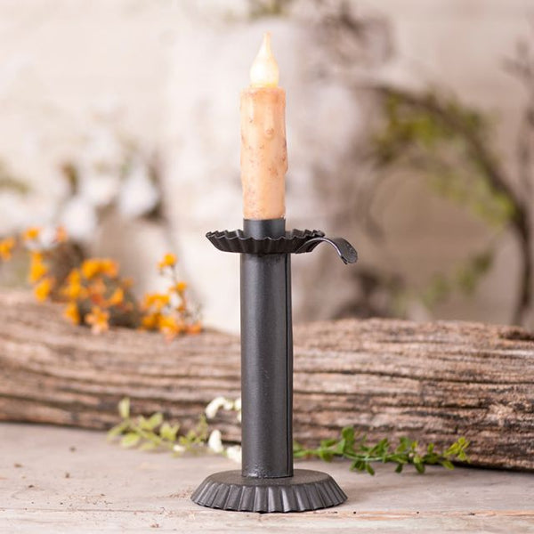 Primitive Colonial Chamberstick Taper Candle Holder Black – The Primitive  Pineapple Collection
